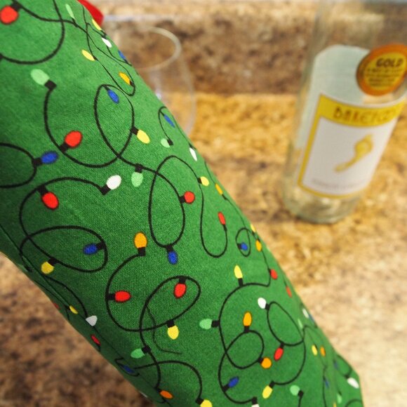 Handmade Wine Tote Bag Wine Bottle Bag Reusable Wine Bag Housewarming Gifts - Picture 7 of 7